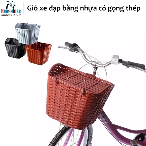Giỏ xe đạp bằng nhựa có gọng thép