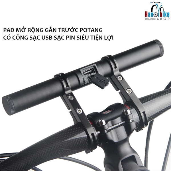 Pad mở rộng gắn trước potang xe đạp để treo đèn, đồng hồ hoặc camera hành trình