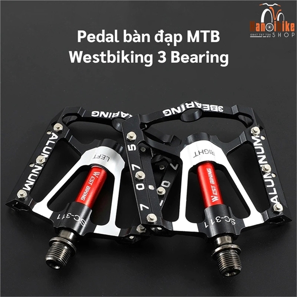 Pedal bàn đạp xe đạp MTB Westbiking 3 Bearing SC311
