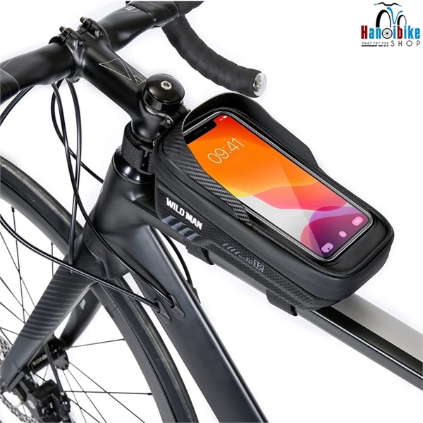 Túi gắn khung xe đạp Wildman E12 cứng có màn hình cảm ứng
